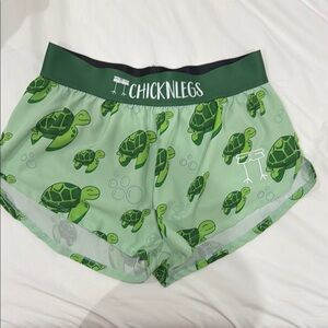ChicknLegs Green Turtle Print Shorts